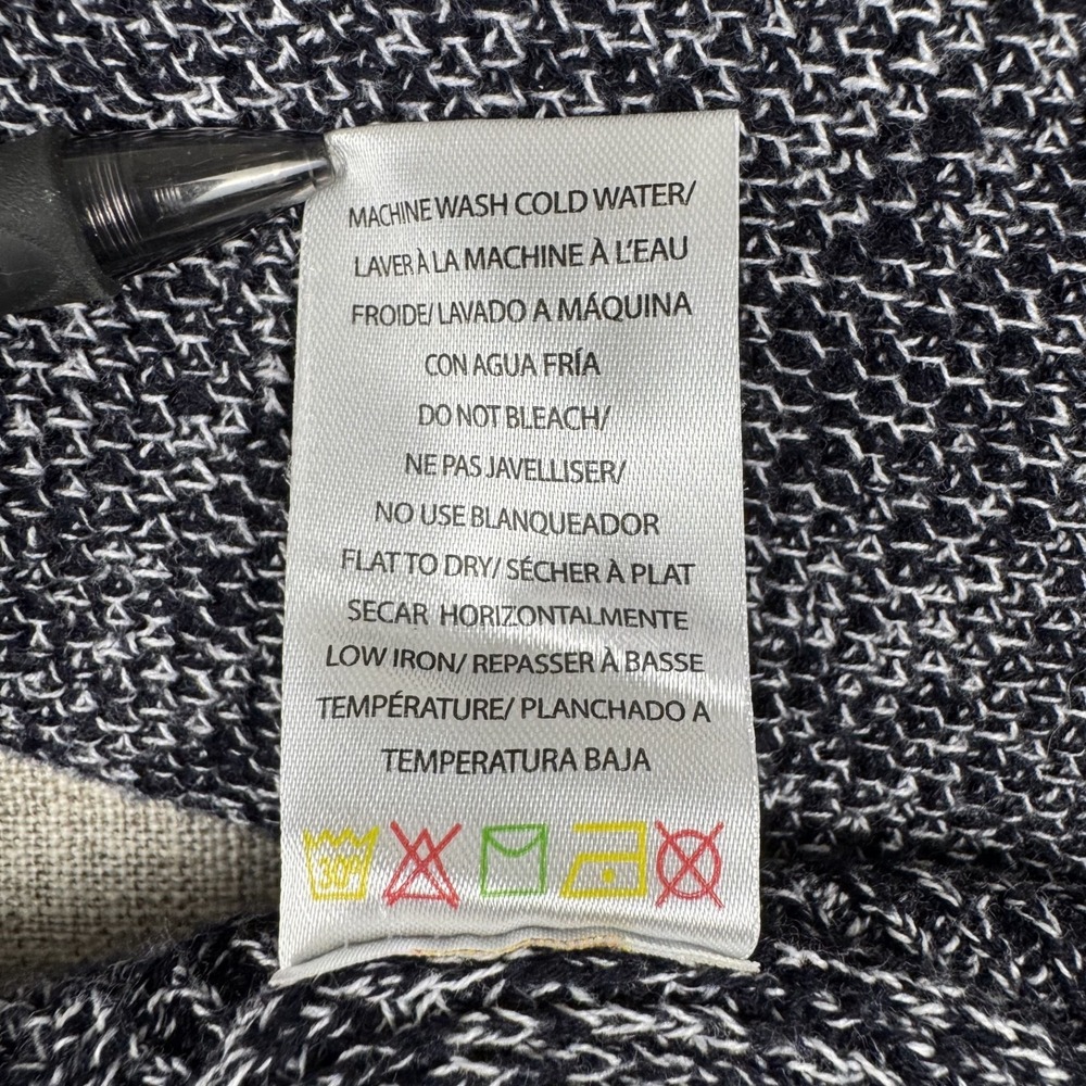 Kangol Mens XL Marled Knit Crewneck Sweater Gray Black Cotton Logo - Picture 9 of 9
